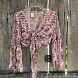 NWT Purple Tie Dye Wrap/Tie Cover-up/Top Sz S